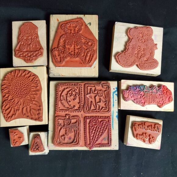 Stampin’ Up! Retired Rubber Stamps Lot of 9 – Bears, Sunflower, Christmas, Seaso - Picture 5 of 5